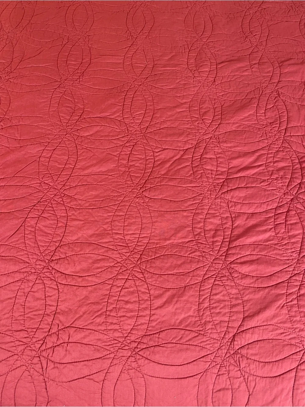 Red Quilted Bedspread/ coverlet Classic 100% cotton